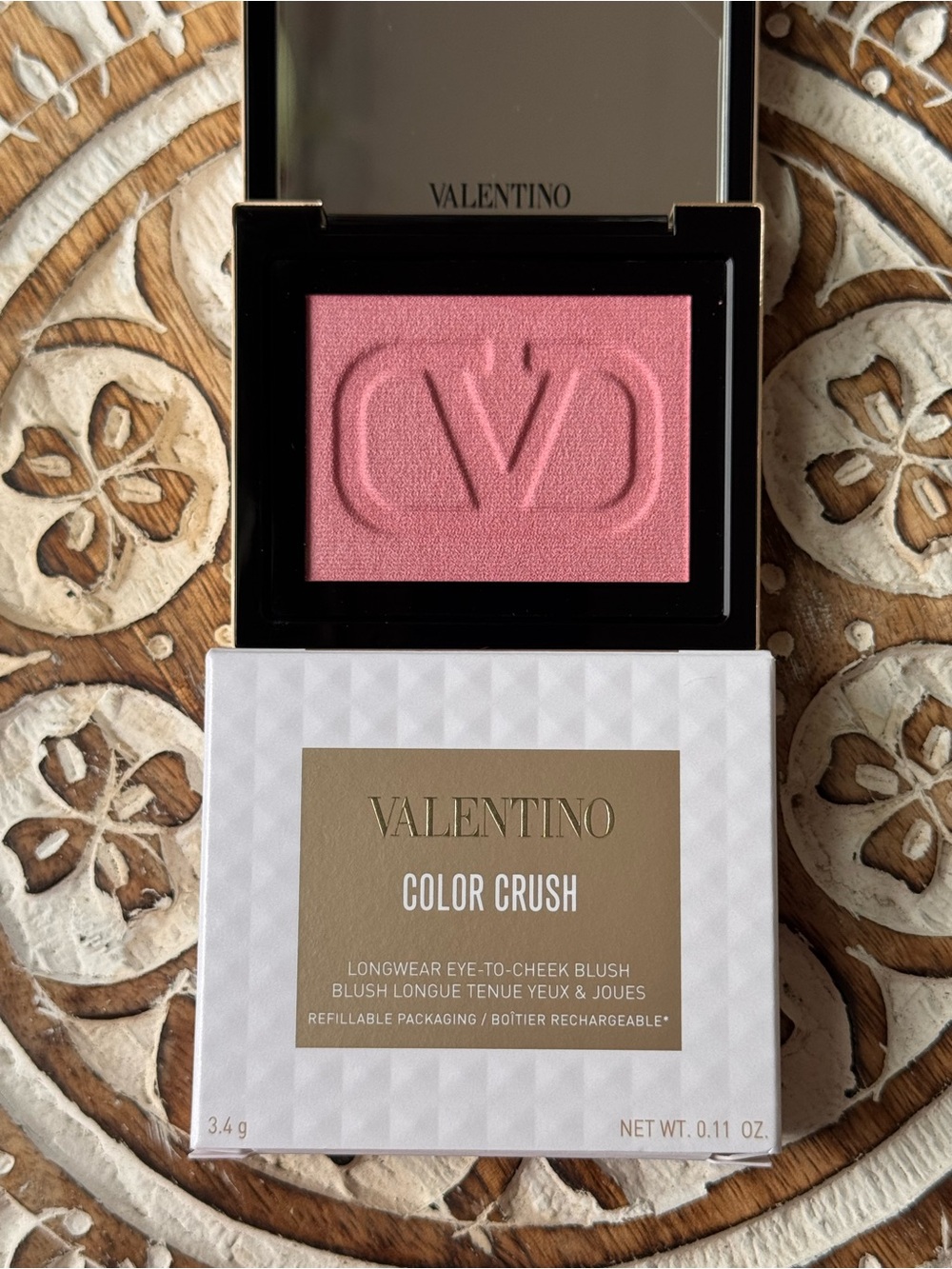 Valentino Color Crush Eye to Cheek Blush 100R Stand Out in Nude New